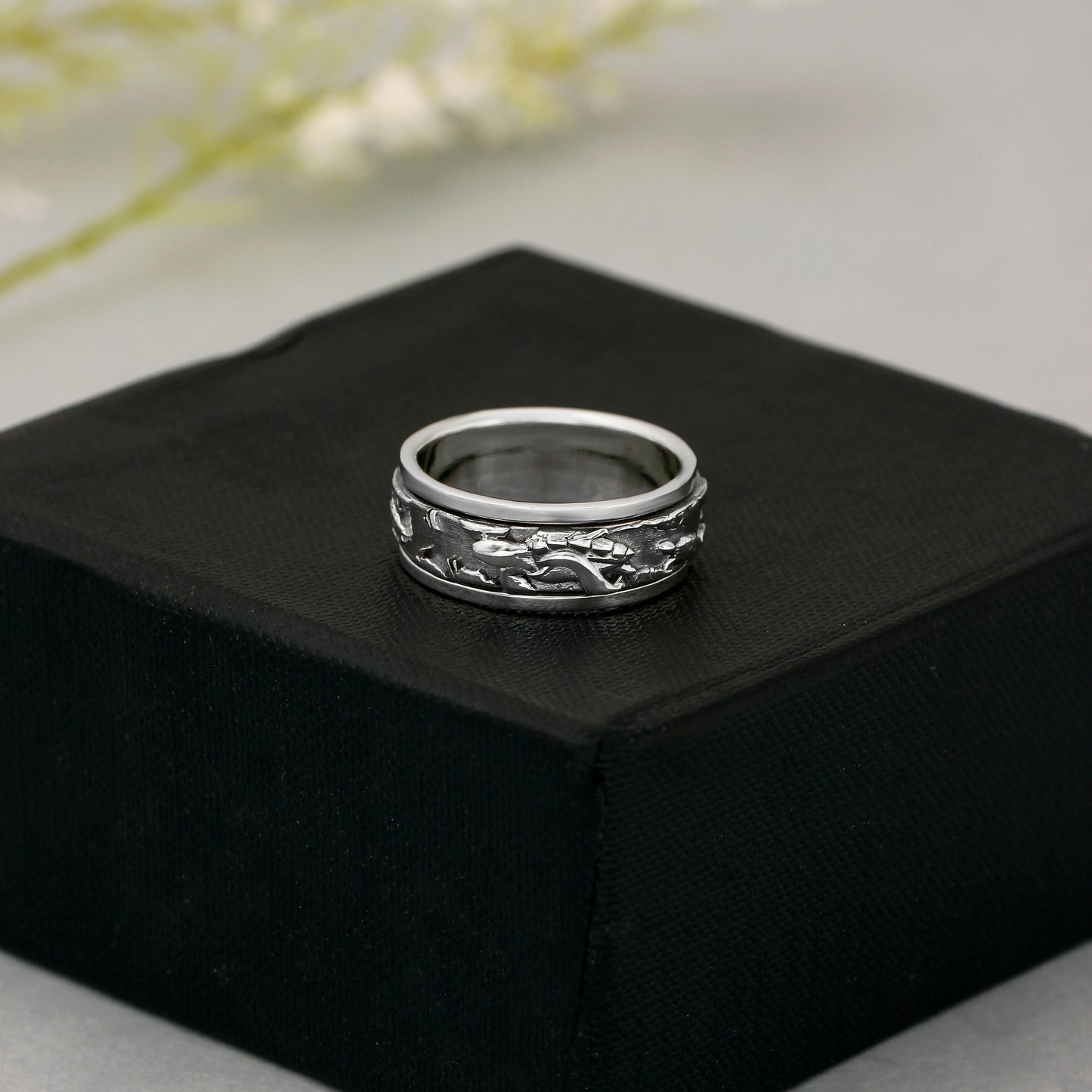 925 Sterling Silver Turtle Ring – Anxiety Relief & Business Success