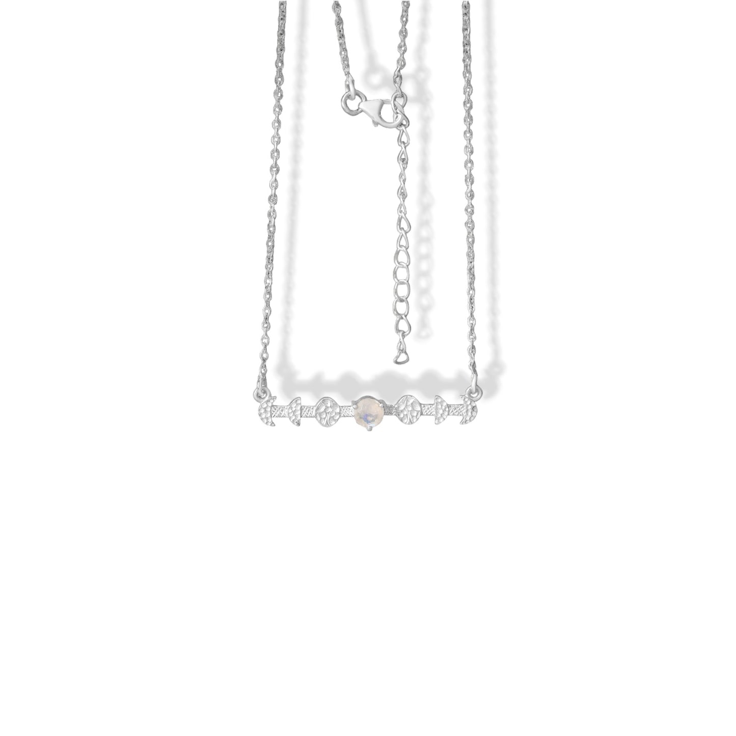 Natural Rainbow Moonstone Beaded Chain Necklace