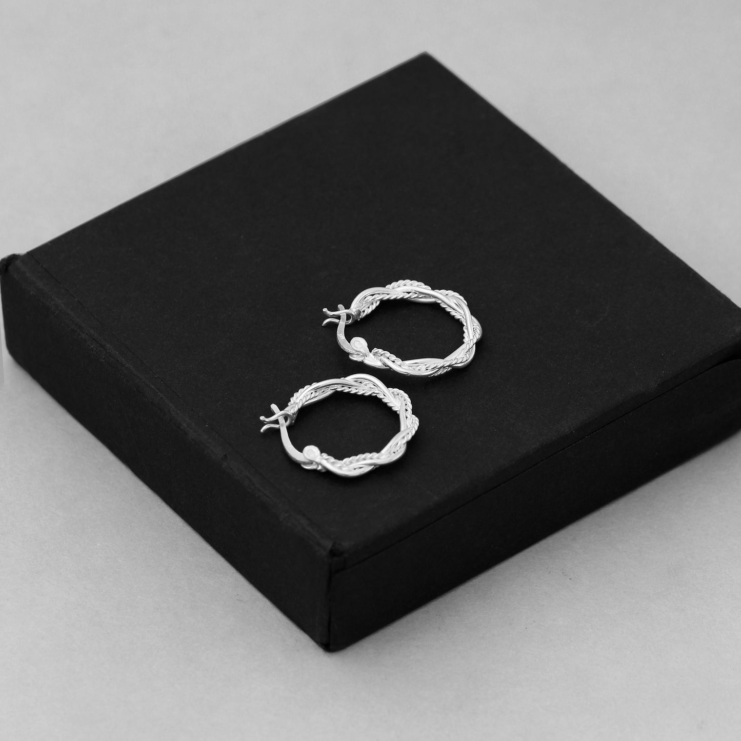 925 Solid Sterling Silver Round Hoop Earrings Fashion Jewelry Gift