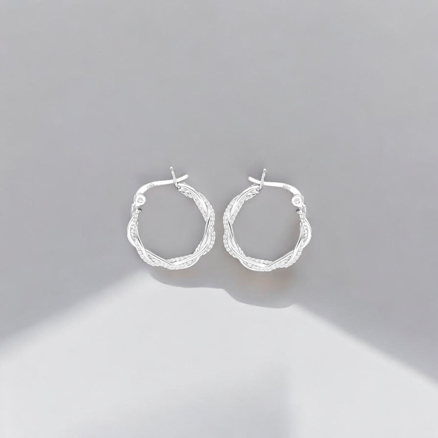 925 Solid Sterling Silver Round Hoop Earrings Fashion Jewelry Gift