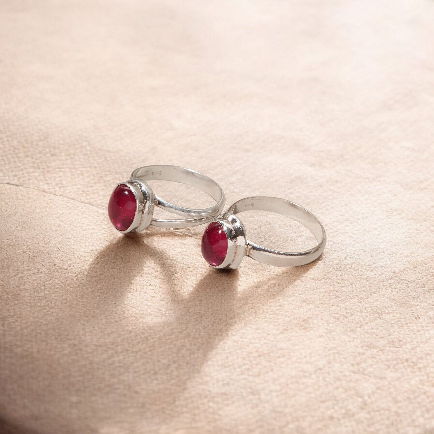 Natural Fissure Field Ruby Gemstone Ring