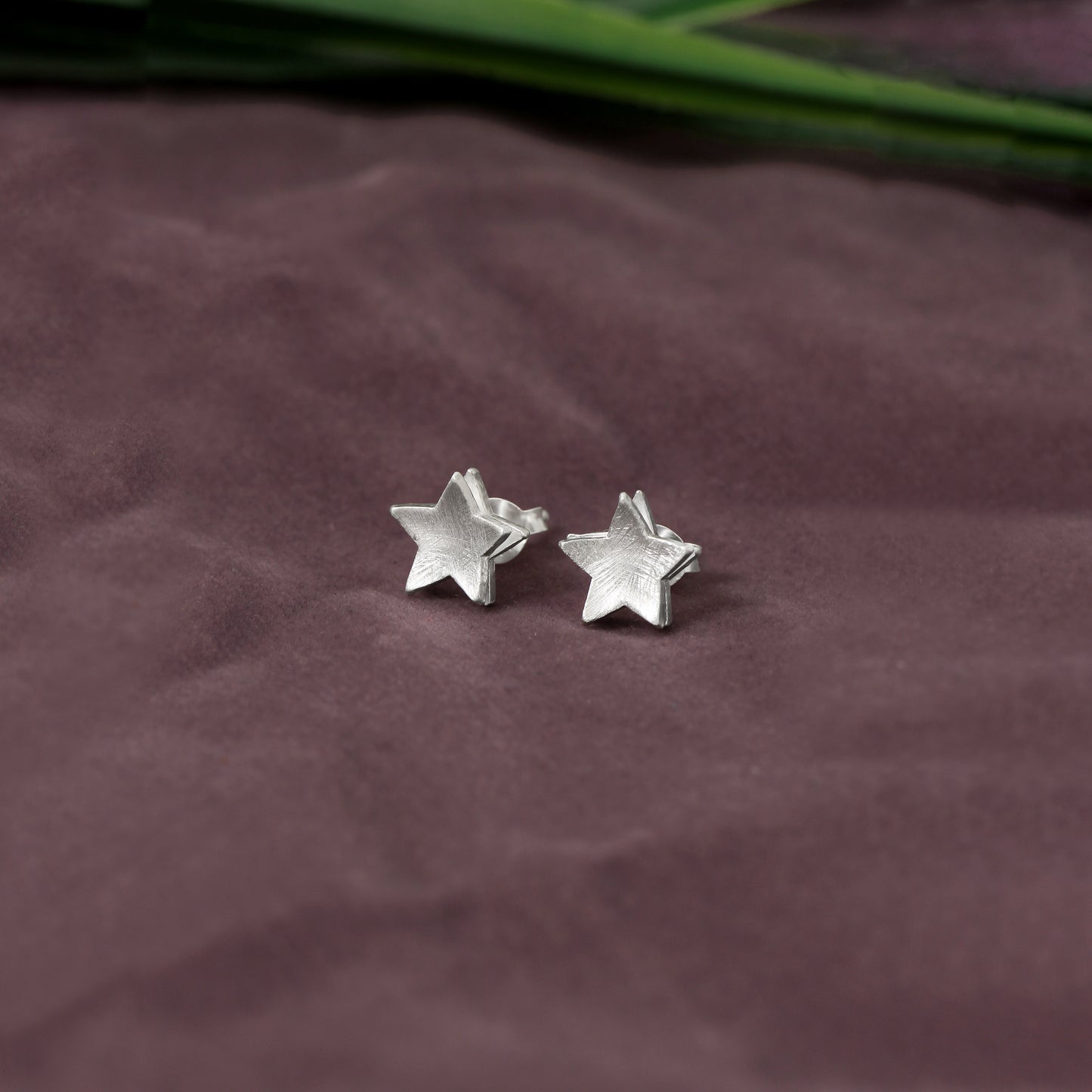 Naturl 925 Solid Sterling Silver Star Earring