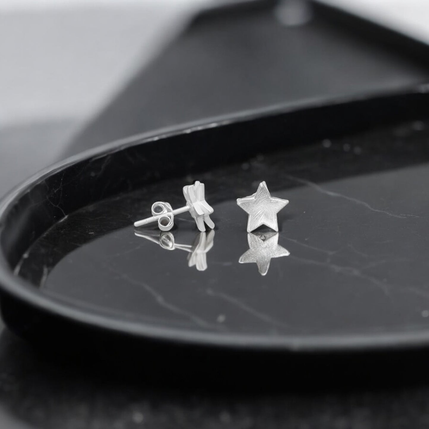 Naturl 925 Solid Sterling Silver Star Earring