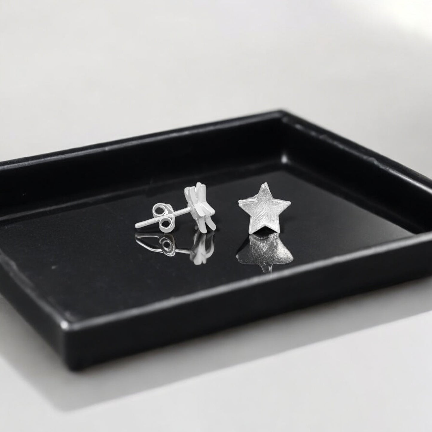 Naturl 925 Solid Sterling Silver Star Earring