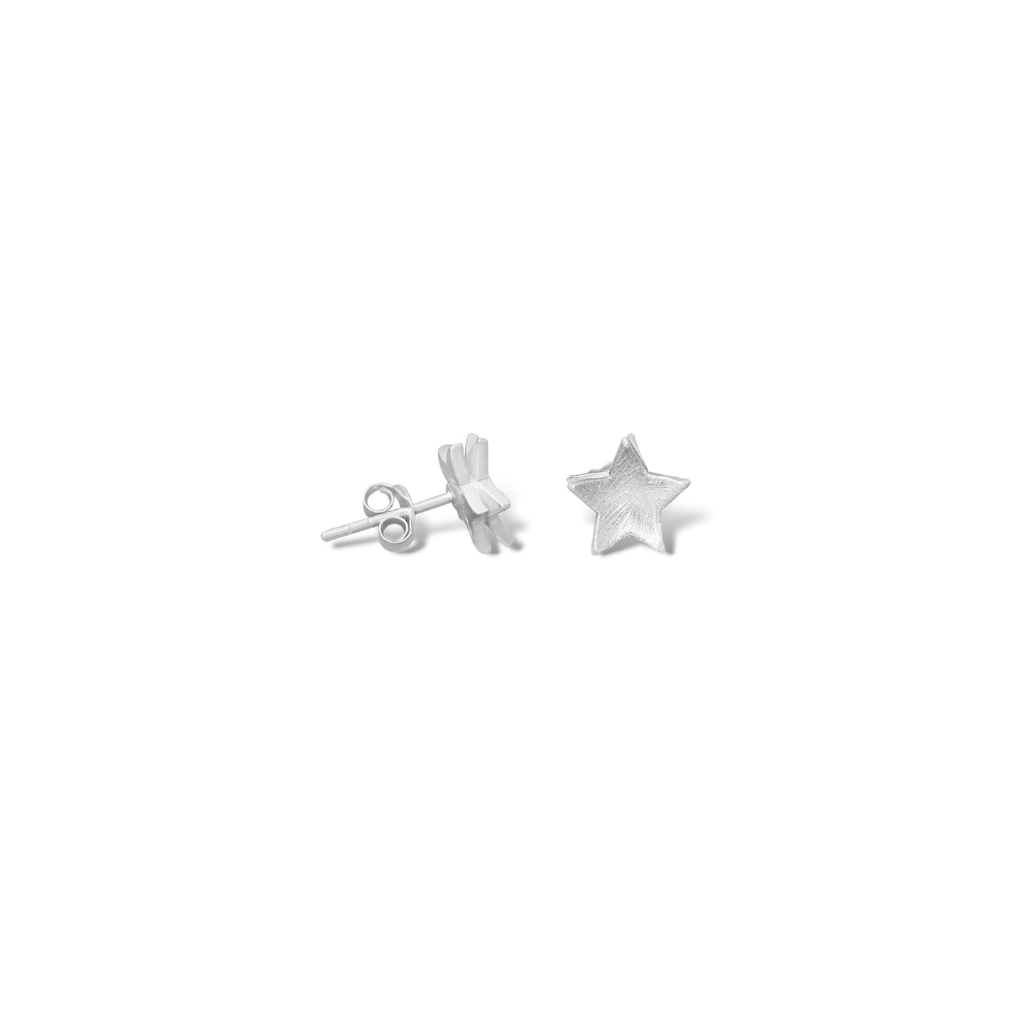 Naturl 925 Solid Sterling Silver Star Earring