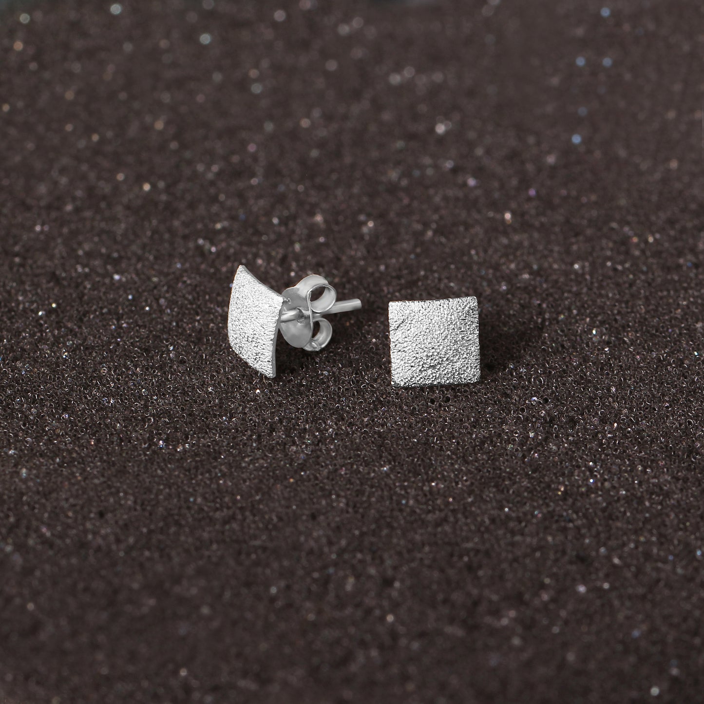 925 Solid Sterling Silver Square Shape Earring For Women