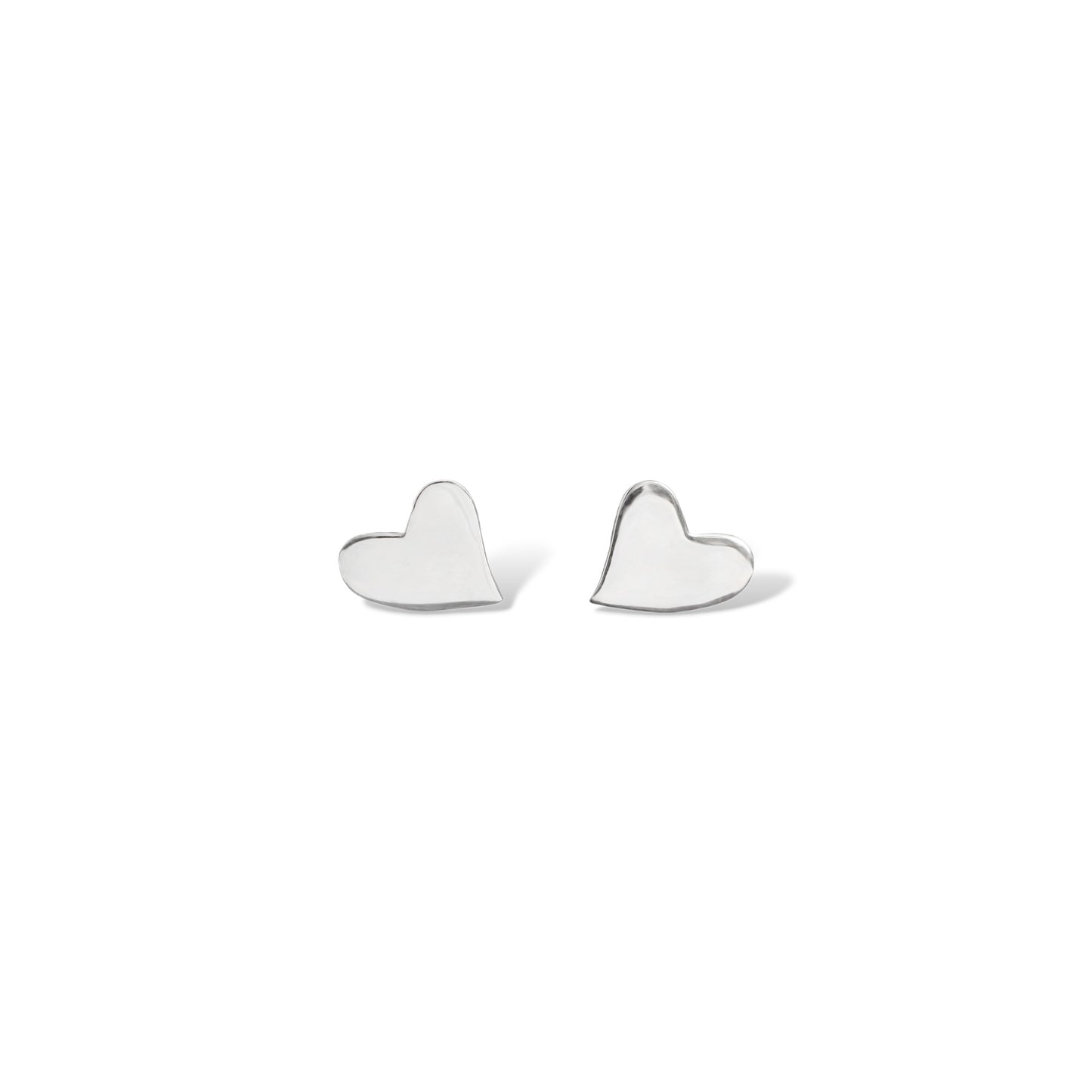 Natural 925 Solid Sterling Silver Curved Heart Earring