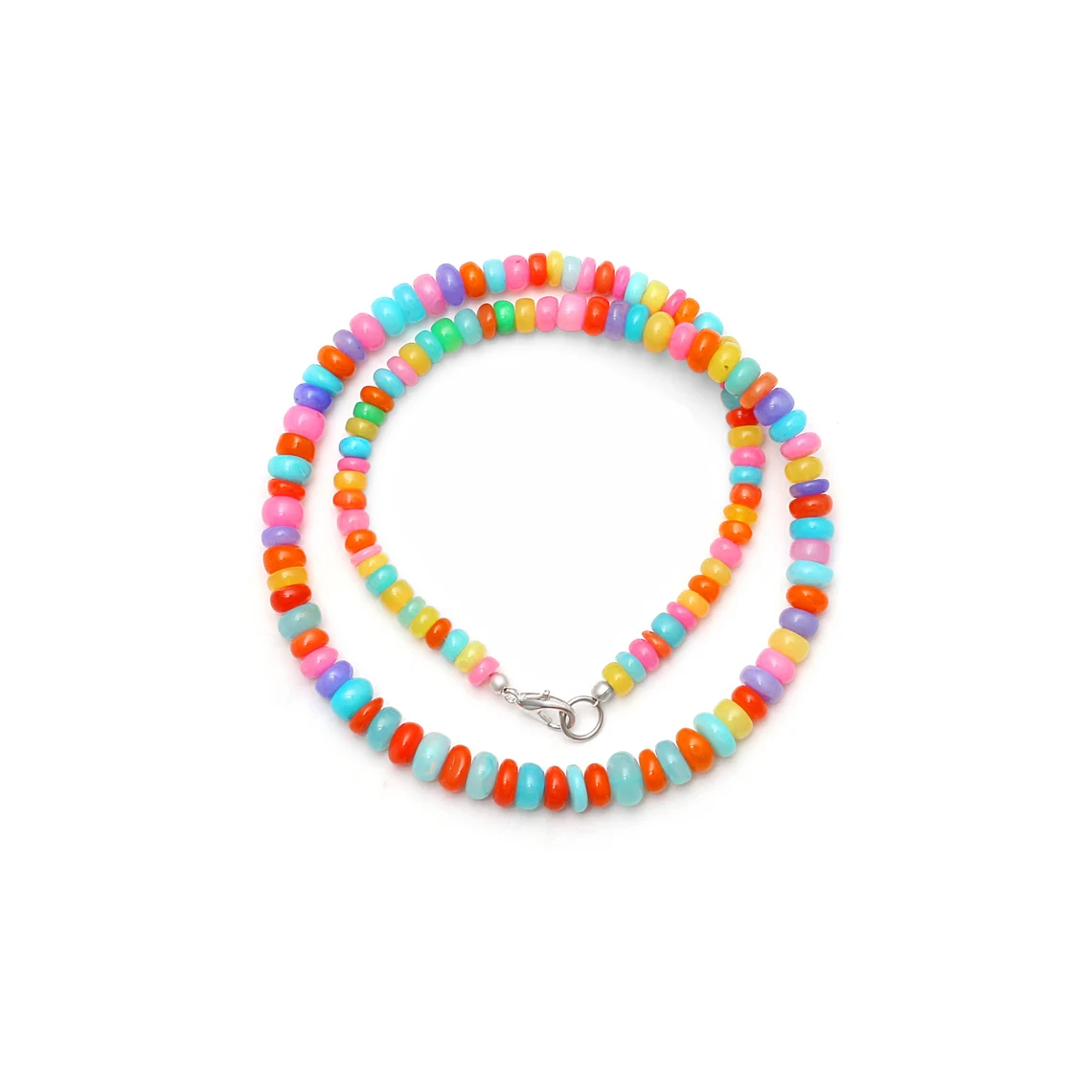 Natural Colorful Candy Ethopian Opal Beaded Necklace – Vibrant & Playful Jewelry