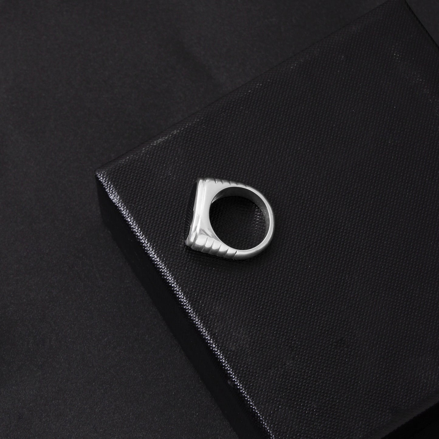 925 Sterling Silver Men's Natural Black Onyx Signet Ring – Bold Rectangular Statement Ring