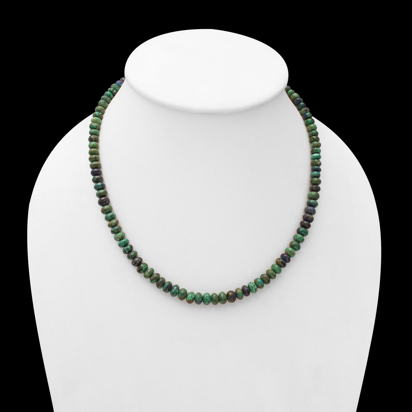 Natural Chrysocolla 6-7mm Rondelle Beaded Necklace