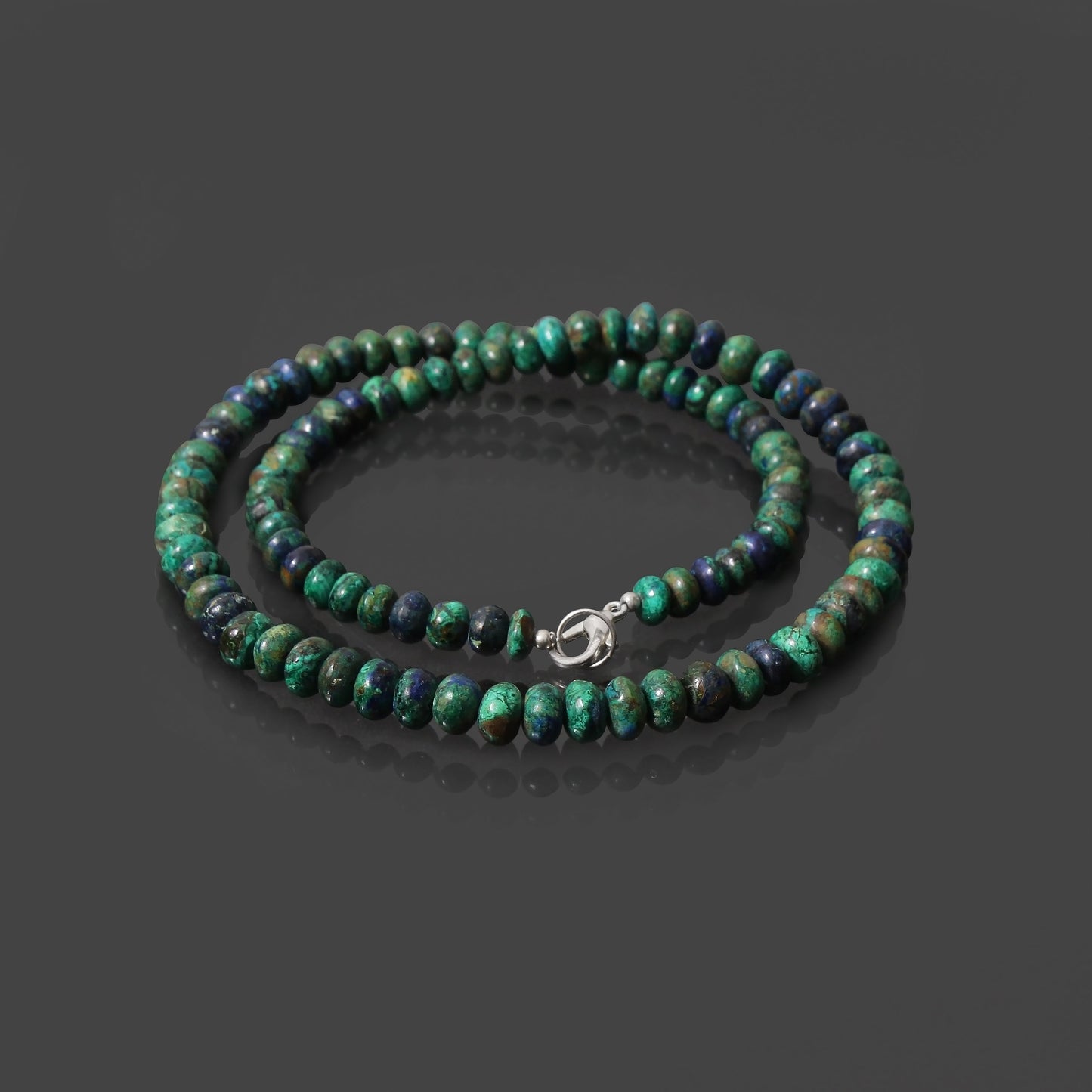 Natural Chrysocolla 6-7mm Rondelle Beaded Necklace