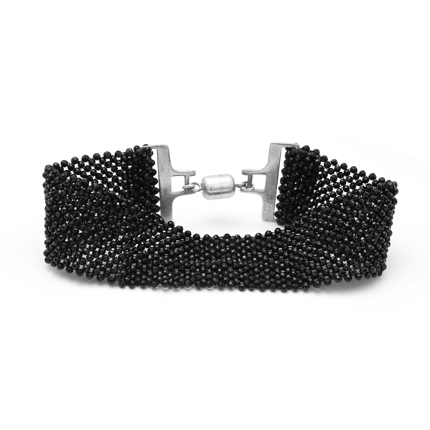 High Quality Black Spinel Bracelet | Hand Woven Black Beaded Bracelet