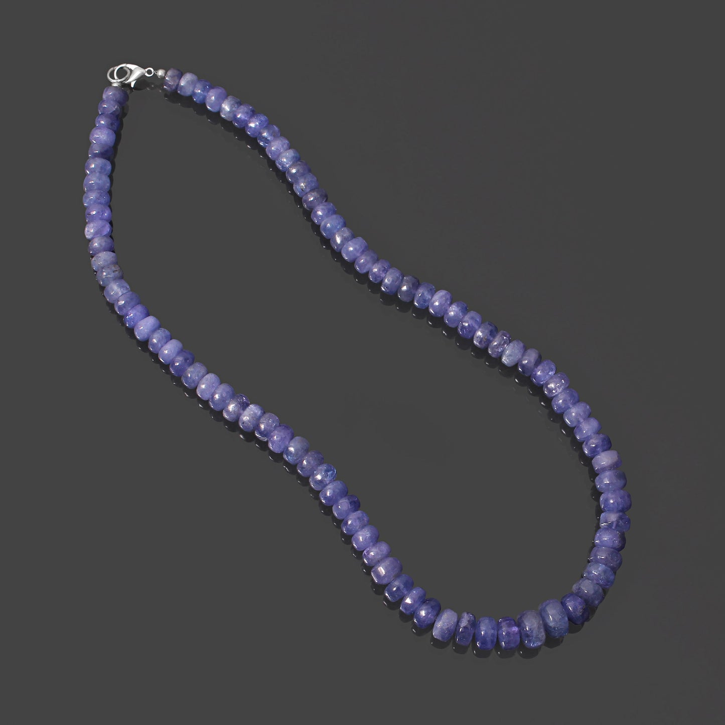 Natural Tanzanite Rondelle Beaded Gemstone Necklace – Handmade AAA++ Tanzanite Jewelry Gift for Her