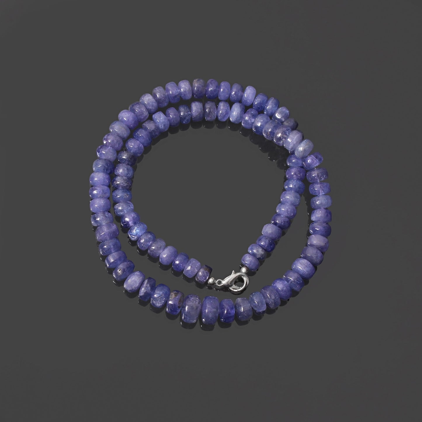 Natural Tanzanite Rondelle Beaded Gemstone Necklace – Handmade AAA++ Tanzanite Jewelry Gift for Her