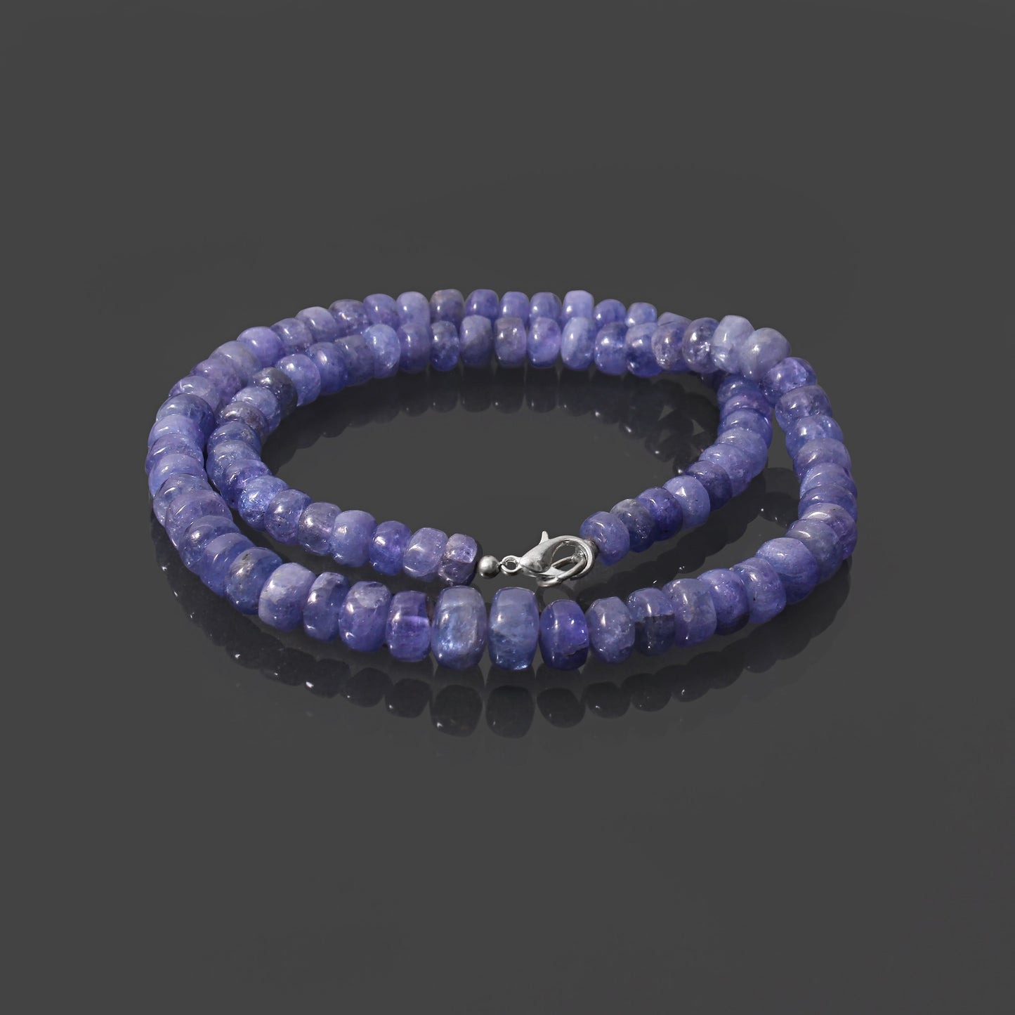 Natural Tanzanite Rondelle Beaded Gemstone Necklace – Handmade AAA++ Tanzanite Jewelry Gift for Her