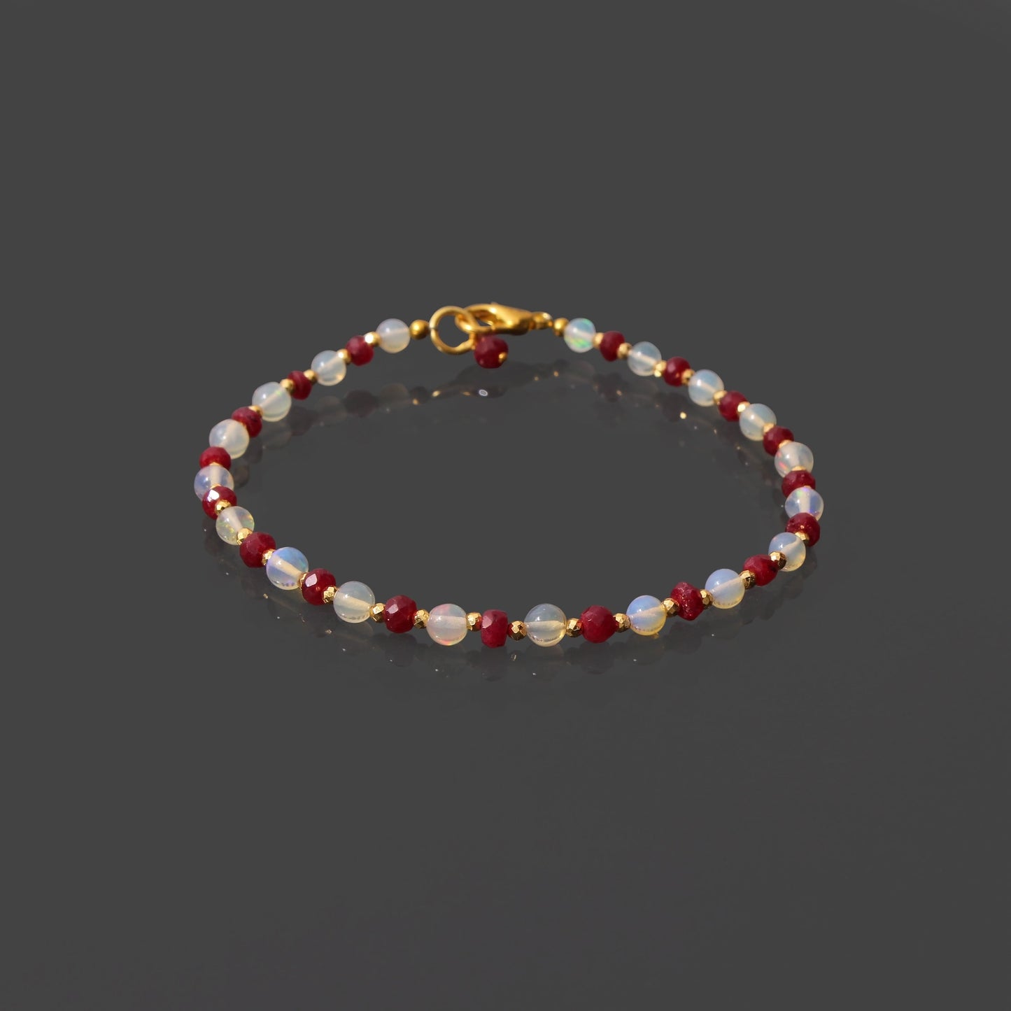 Ruby-Ethiopian Opal Bracelet gift for women best gift for her