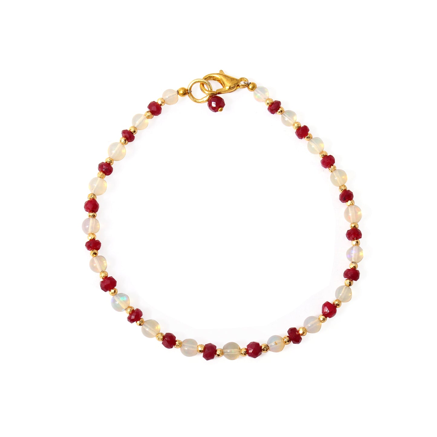Ruby-Ethiopian Opal Bracelet gift for women best gift for her