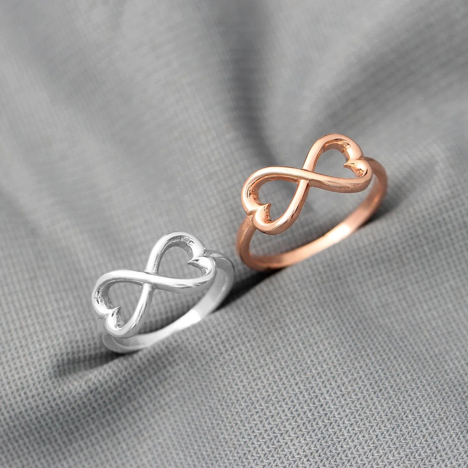 Infinity HEART Silver Ring GemsRush