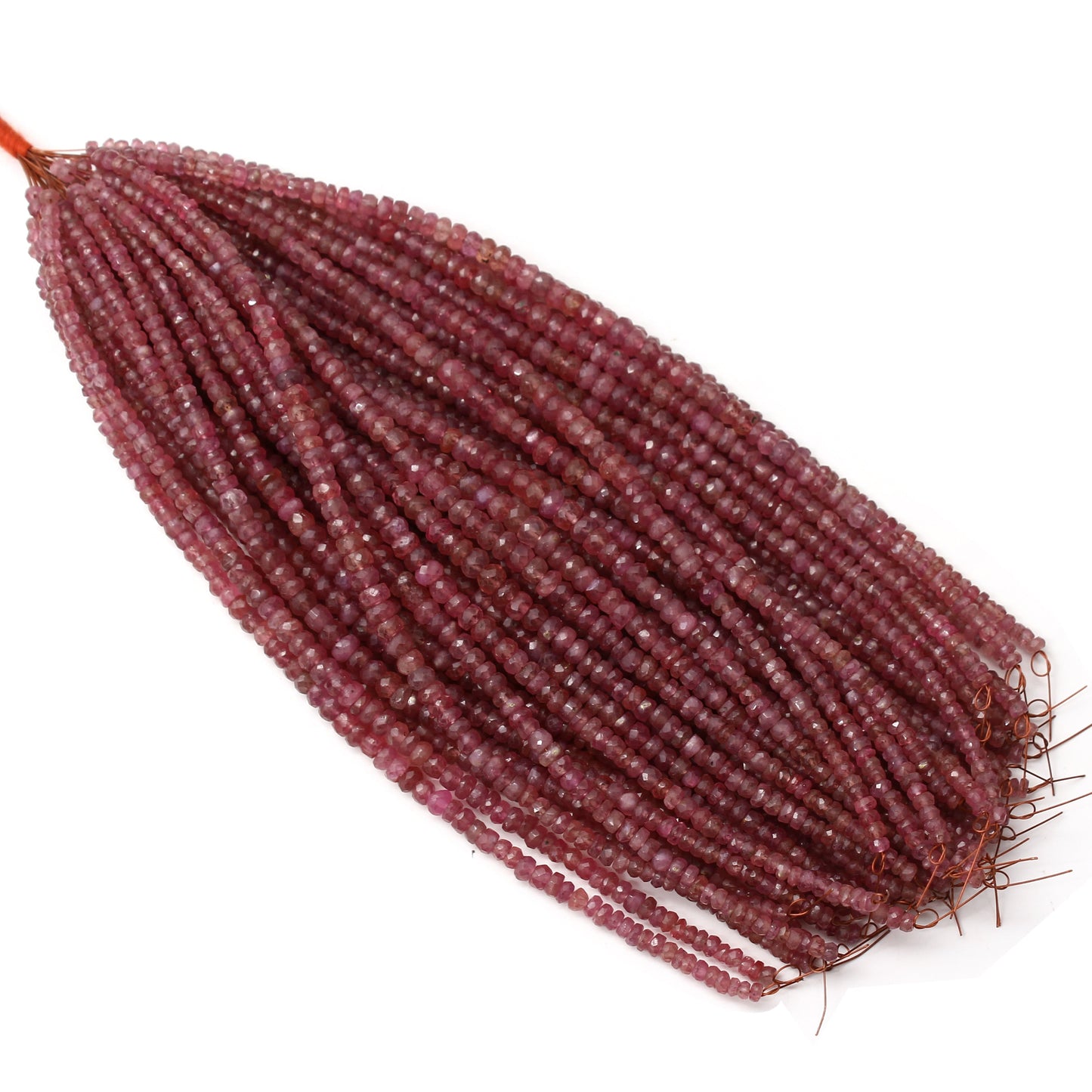 Natural RUBY Beads Strand Roundel Gemstone GemsRush
