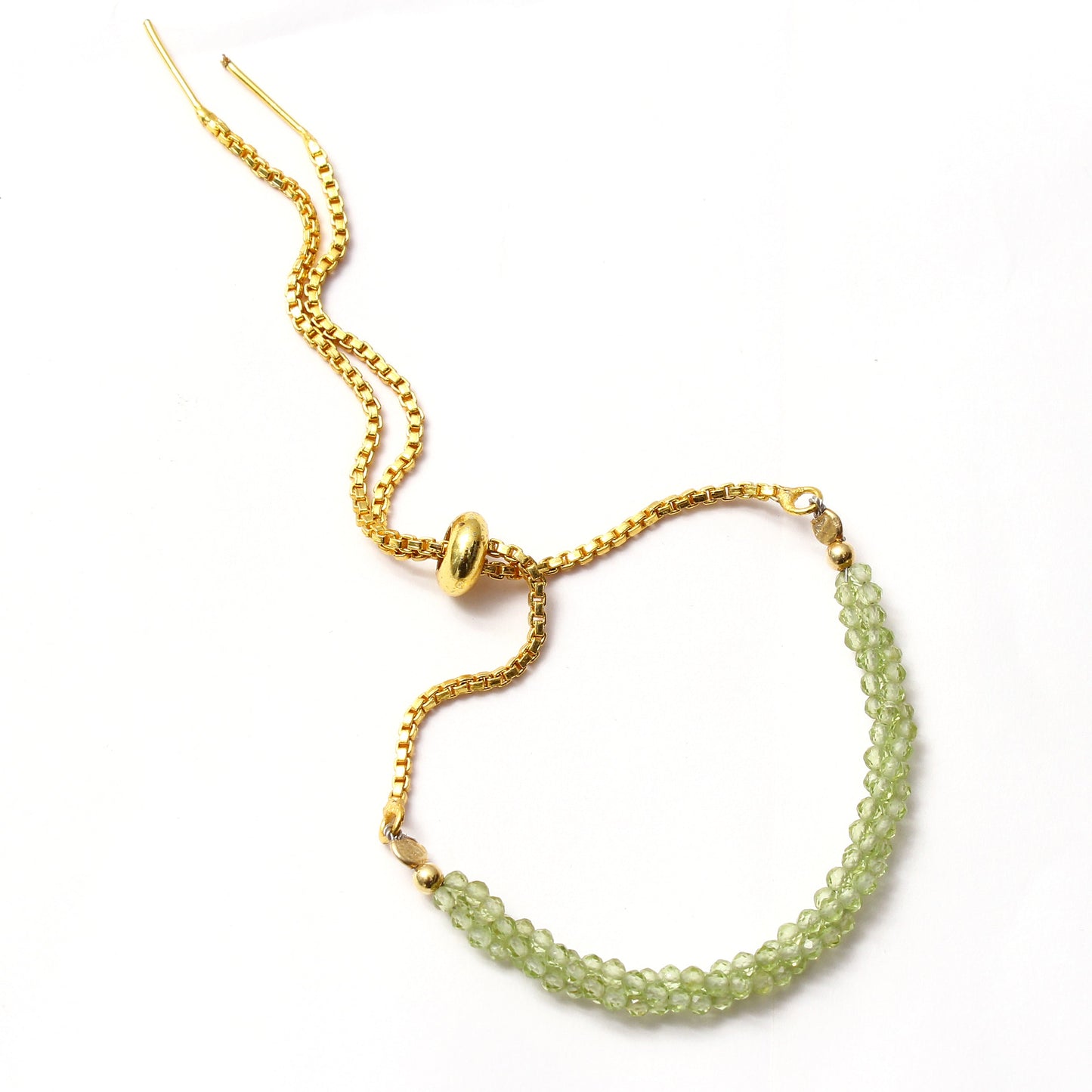 Peridot Twist Layer Silver Bracelet ( Bolo Chain) GemsRush