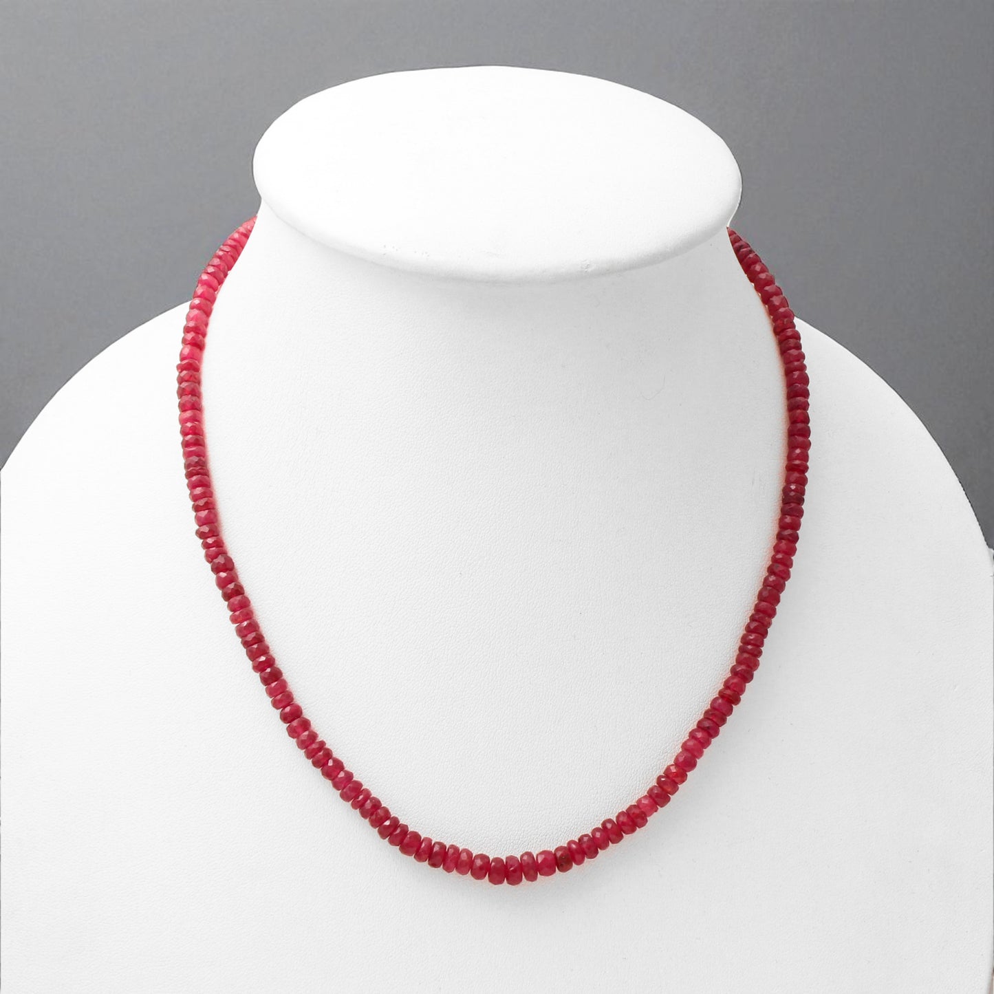 Elegant Natural Ruby Beaded Necklace – Genuine Red Gemstone Jewelry for Love, Passion & Strength