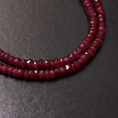 Elegant Natural Ruby Beaded Necklace – Genuine Red Gemstone Jewelry for Love, Passion & Strength