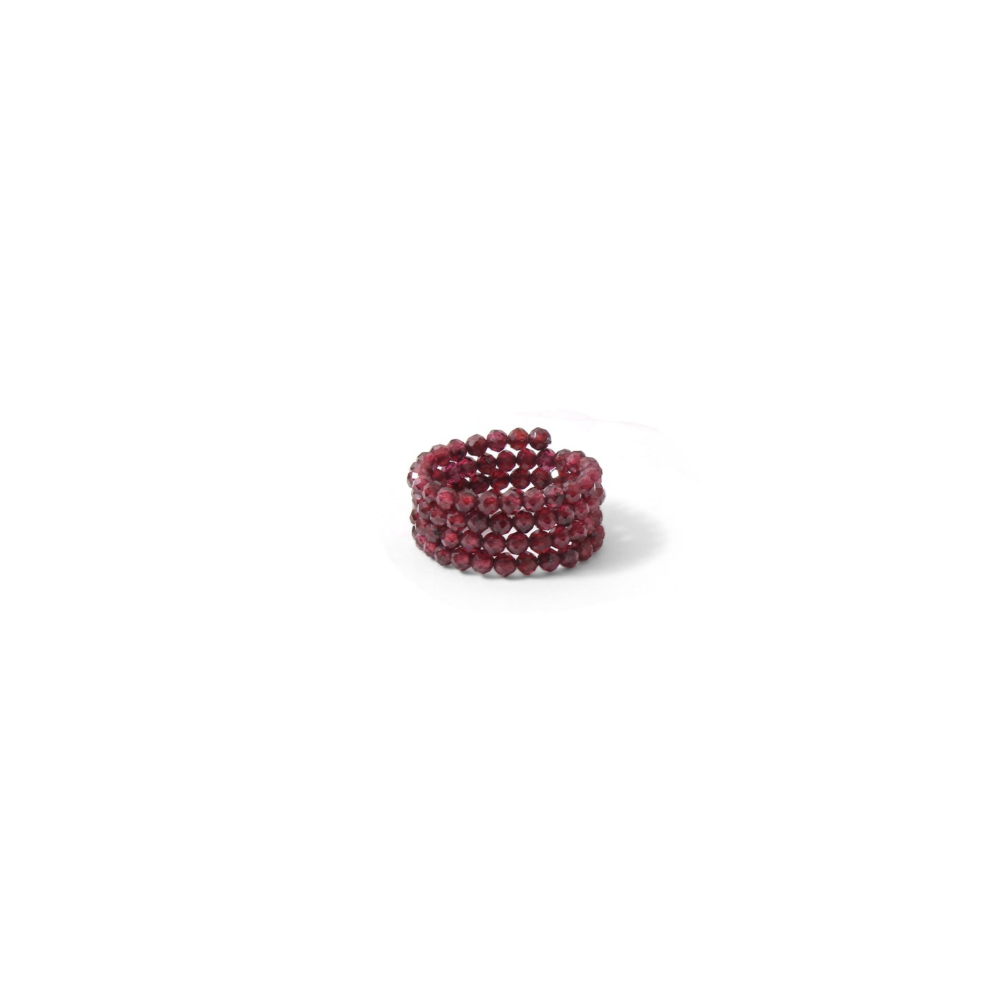 Natural Garnet Beaded Gemstone Ring – Handcrafted Elegance for Every Occasion