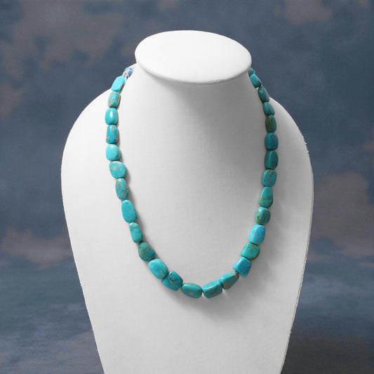 Natural Turquoise Gemstone Sarafa Necklace – Handmade Beaded Jewelry for Healing & Style