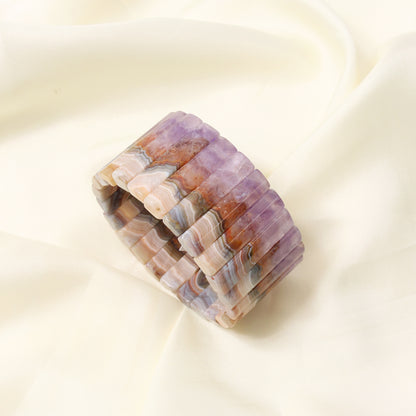 Natural Auralite Gemstone Wide Bracelet – Unique Healing Crystal Jewelry for Balance & Energy