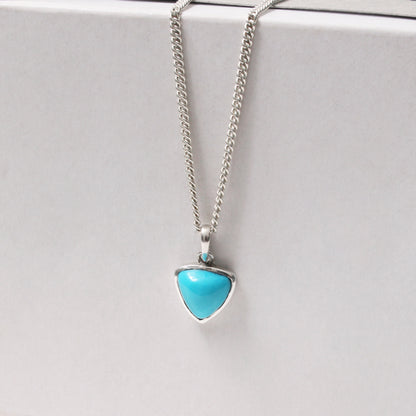 925 Sterling Silver Natural Turquoise Pendant Necklace – Protection & Tranquility Gemstone Jewelry