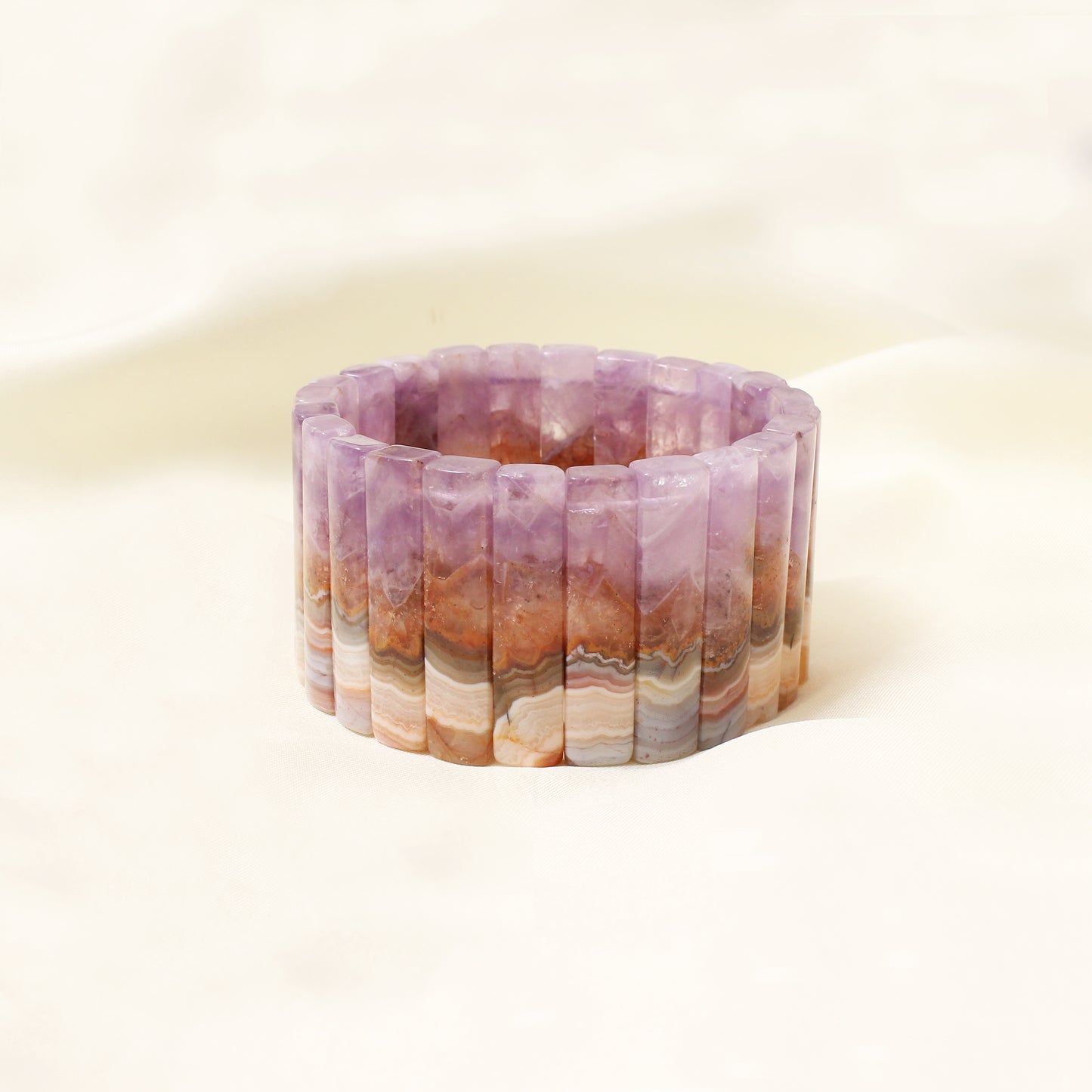 Natural Auralite Gemstone Wide Bracelet – Unique Healing Crystal Jewelry for Balance & Energy