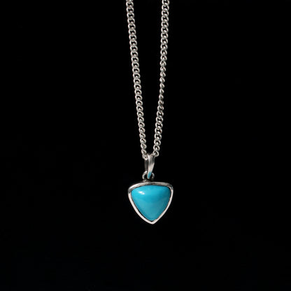 925 Sterling Silver Natural Turquoise Pendant Necklace – Protection & Tranquility Gemstone Jewelry