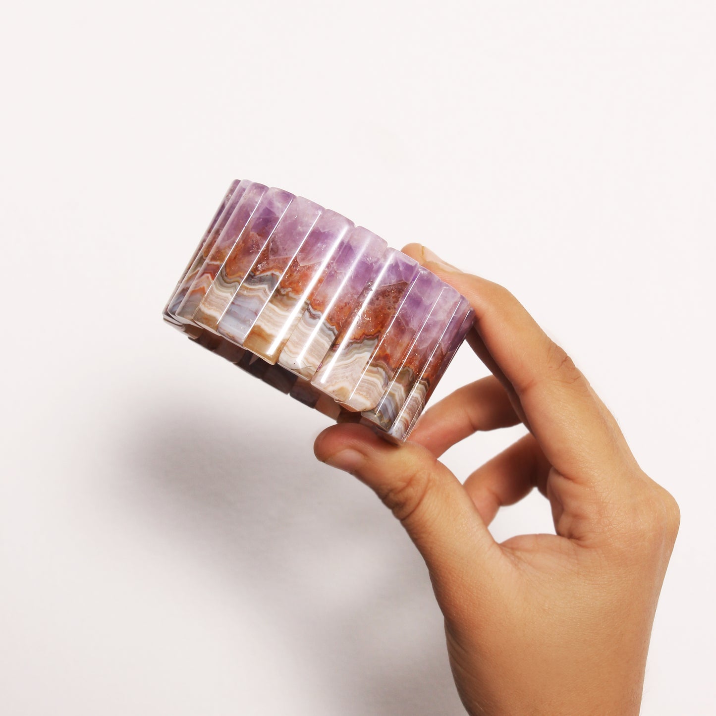 Natural Auralite Gemstone Wide Bracelet – Unique Healing Crystal Jewelry for Balance & Energy