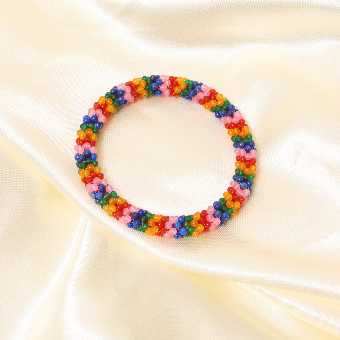 Handmade Natural Multicolor Gemstone Beaded Bangle/Bracelet – Stylish & Vibrant Bracelet