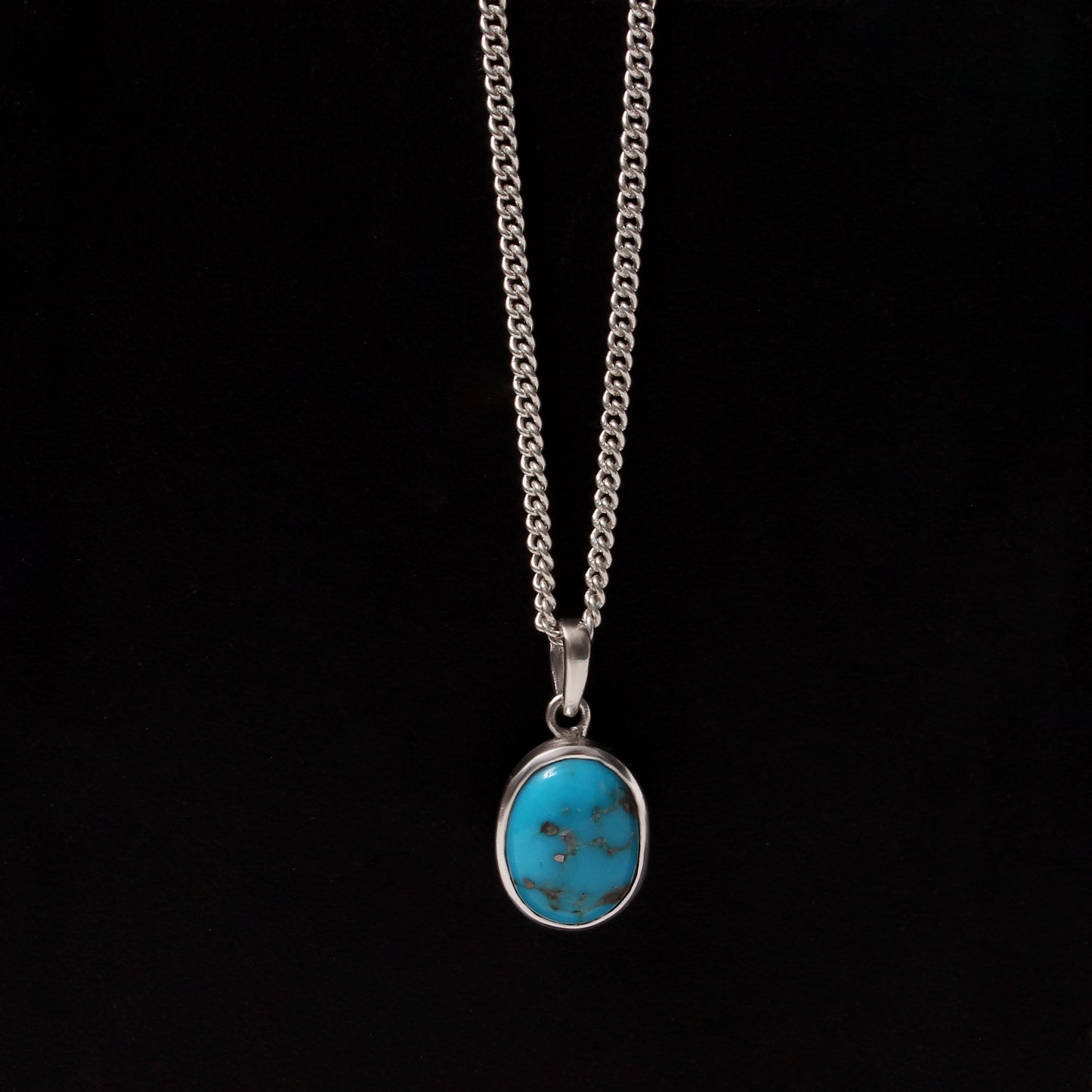 Natural Turquoise Pendant Necklace – Sterling Silver Chain | Calming Stone of Protection & Positivity