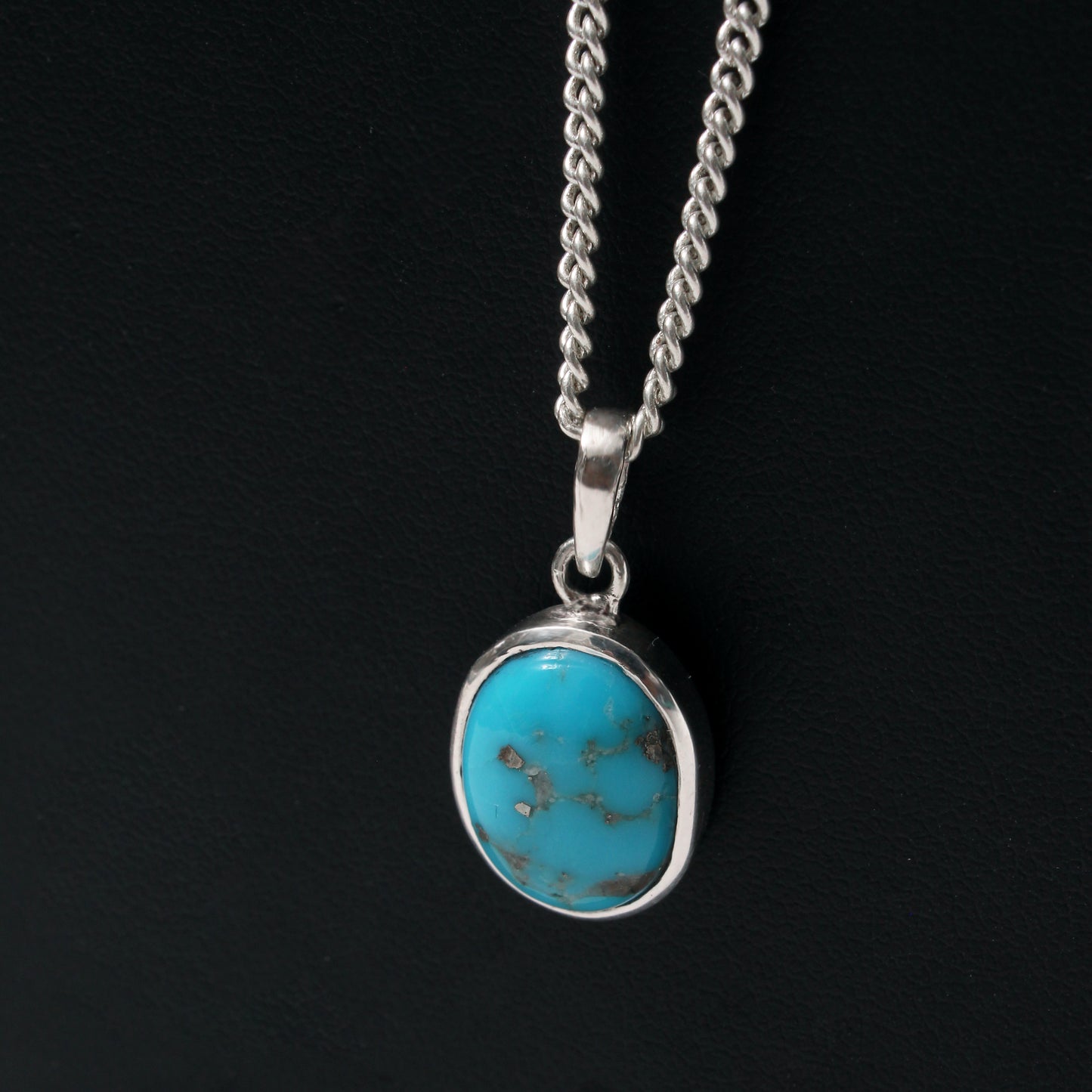 Natural Turquoise Pendant Necklace – Sterling Silver Chain | Calming Stone of Protection & Positivity