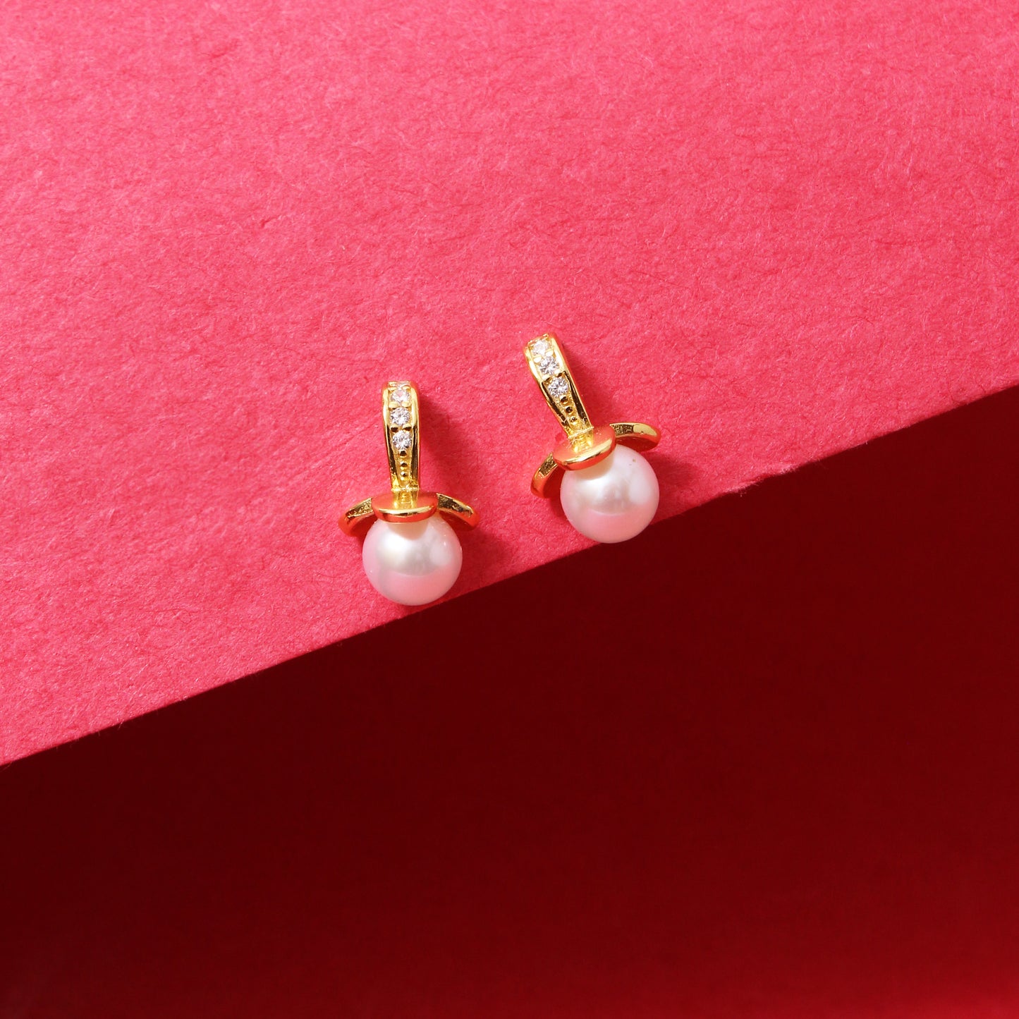 Grace Your Style – Natural Pearl Drop Earrings in 925 Sterling Silver with Gold Plating