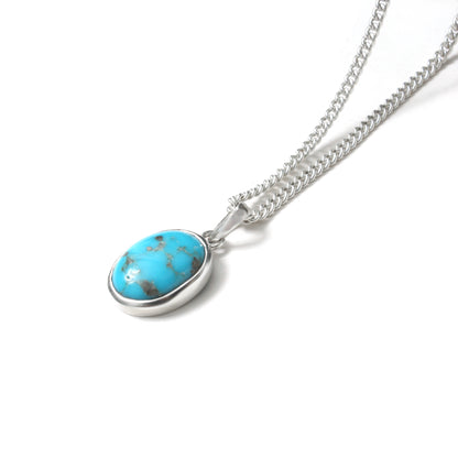 Natural Turquoise Pendant Necklace – Sterling Silver Chain | Calming Stone of Protection & Positivity