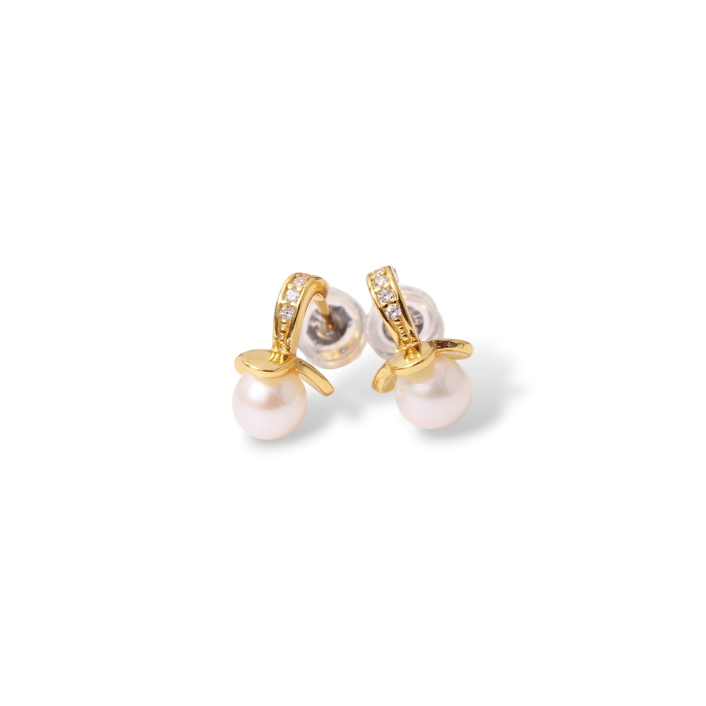 Grace Your Style – Natural Pearl Drop Earrings in 925 Sterling Silver with Gold Plating