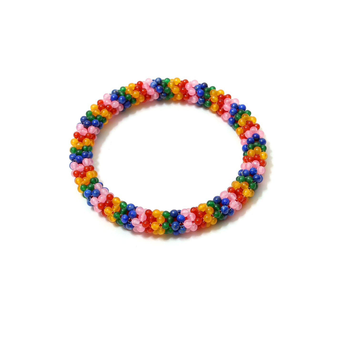 Handmade Natural Multicolor Gemstone Beaded Bangle/Bracelet – Stylish & Vibrant Bracelet