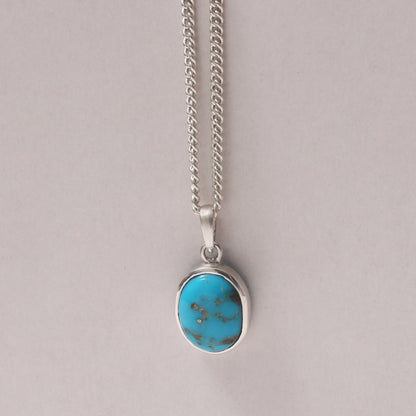 Natural Turquoise Pendant Necklace – Sterling Silver Chain | Calming Stone of Protection & Positivity