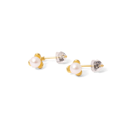 Grace Your Style – Natural Pearl Drop Earrings in 925 Sterling Silver with Gold Plating