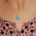 Natural Turquoise Pendant Necklace – Sterling Silver Chain | Calming Stone of Protection & Positivity