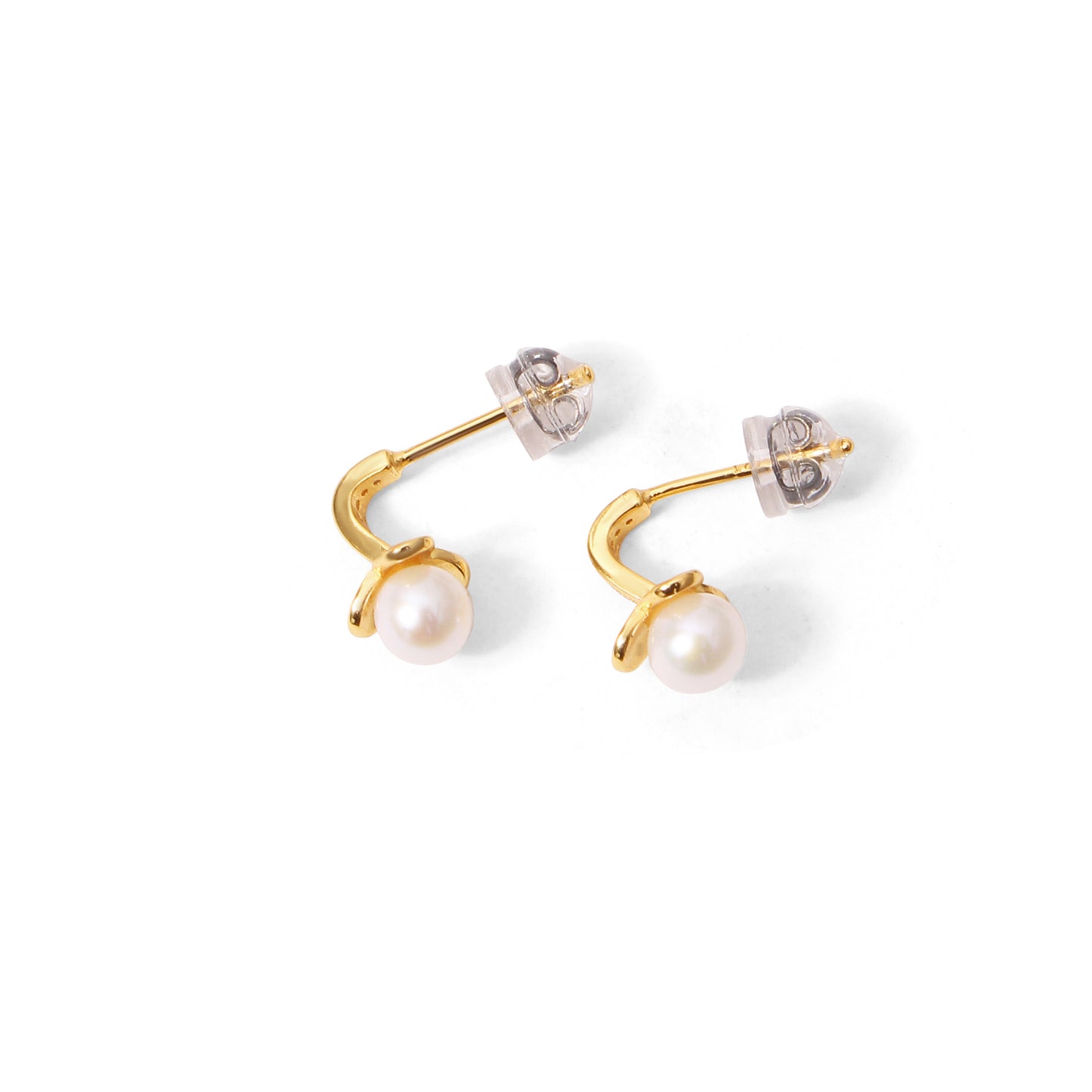 Grace Your Style – Natural Pearl Drop Earrings in 925 Sterling Silver with Gold Plating