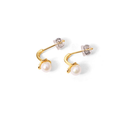 Grace Your Style – Natural Pearl Drop Earrings in 925 Sterling Silver with Gold Plating