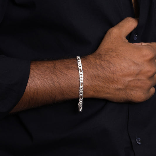925 Sterling Silver Figaro Chain Bracelet – Premium Men’s Solid Silver Link Bracelet | Durable & Hypoallergenic Jewelry