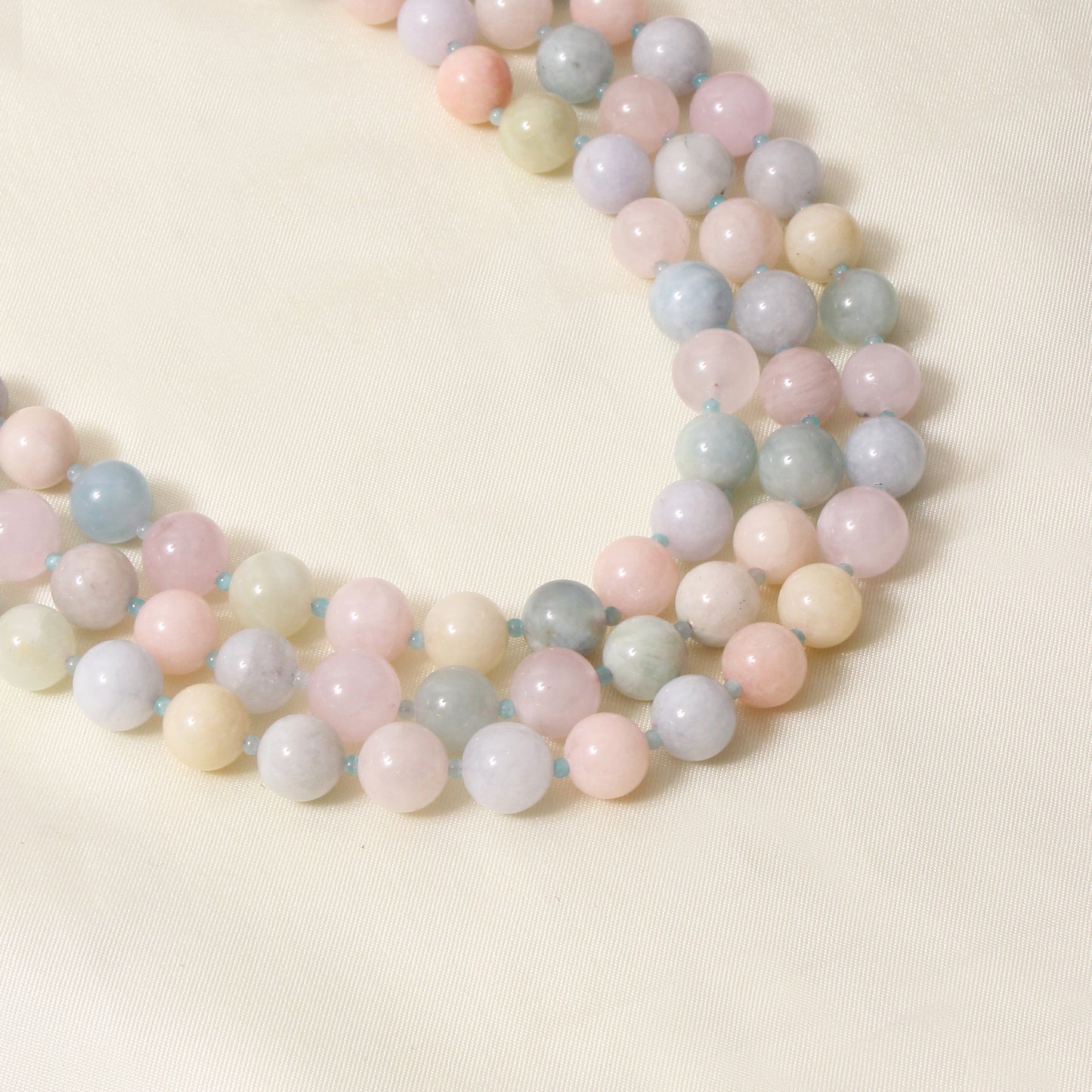 Elegant Natural Multi Aquamarine Beaded Necklace – Handmade Pastel Gemstone Jewelry for Women