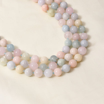 Elegant Natural Multi Aquamarine Beaded Necklace – Handmade Pastel Gemstone Jewelry for Women
