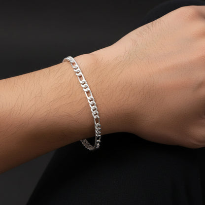925 Sterling Silver Figaro Chain Bracelet – Premium Men’s Solid Silver Link Bracelet | Durable & Hypoallergenic Jewelry
