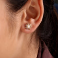 Bloom with Elegance – Natural Pearl Floral Stud Earrings in 925 Sterling Silver with Gold Plating